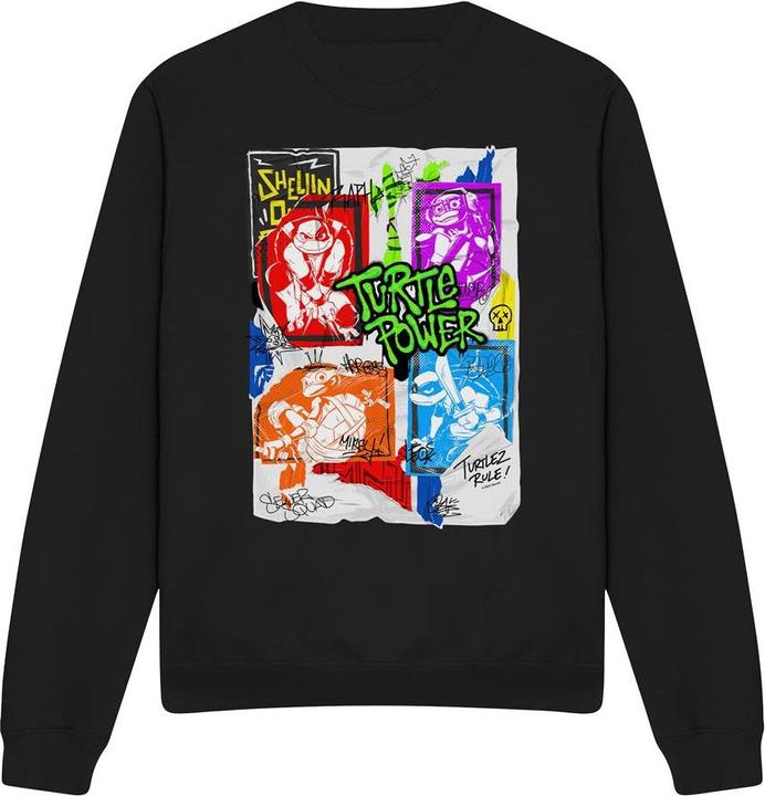 Actual product image Teenage Mutant NT Unisex Adult Lino Poster Sweatshirt (S)