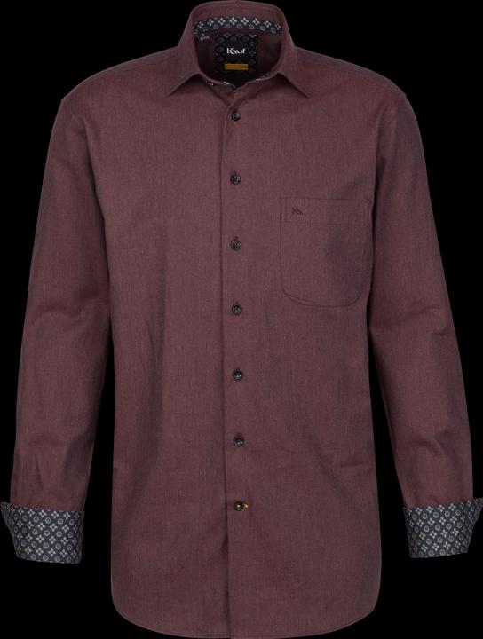 Kauf Verona Kent Langarm modern fit in Leichtflanell mit Kontrast