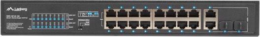 Actual product image Lanberg Switch rack 19 POE+ 16x 100MB /2X COMBO GIGABIT ETHERNET 150W (18 Ports)