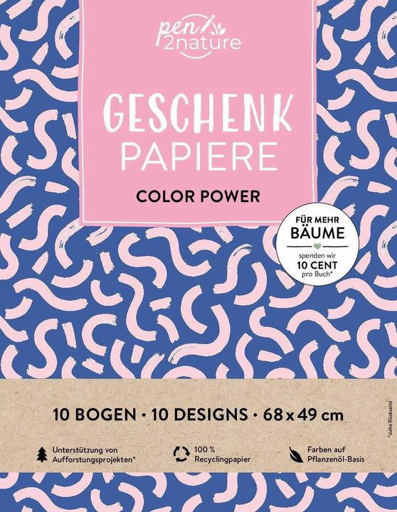 Actual product image Wrapping paper book Colour Power | 100% recycled paper (Gift bag, 10 x)