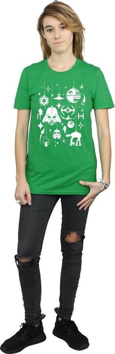 Actual product image Star Wars Womens/Ladies Christmas Decorations Cotton Boyfriend T-Shirt (M)