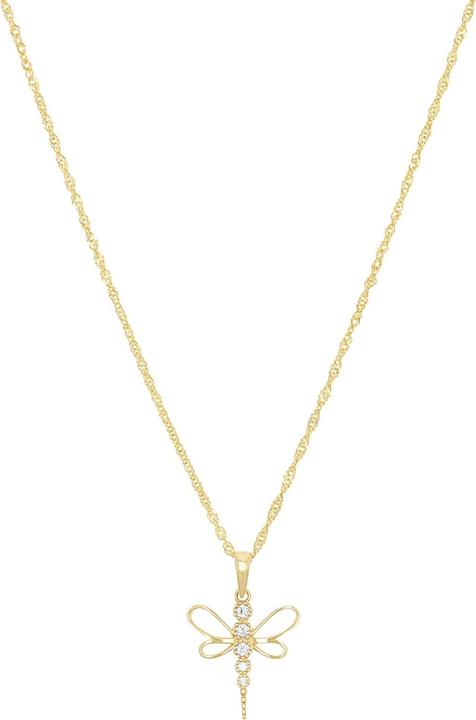 Immagine prodotto zz_ArchivedByPCD_Amor Schmuck_zu_Amor Amor Halsschmuck für Damen, Gold 375, Zirkonia synth. | Libelle (9 ct, Oro 375)