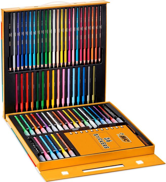 Produktbild Bic Kids Coloring Case mit Aufklebern (Mehrfarbig, 64 x)
