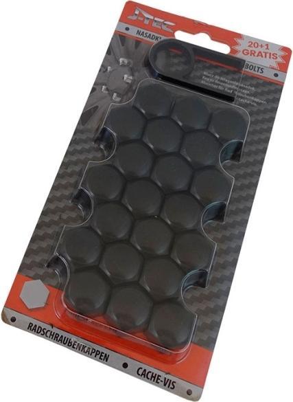Image du produit J-Tec Górecki Cache-boulons de roue 19 mm noir (21 pièces)