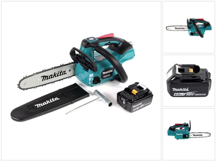 Immagine prodotto Makita DUC 254 G1 18 V Motosega brushless a batteria 25 cm + 1x Batteria 6,0 Ah - senza caricatore (Sega a catena a batteria)