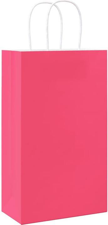 Produktbild VidaXL Kraftpapiertüten 50 Stk. mit Henkel Rosa 21x11x36 cm Papiertüte (Geschenktüte, 50 x)