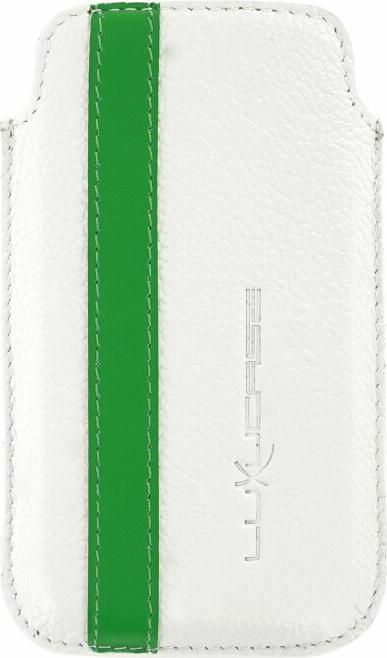 Luxucase Custodia in pile taglia M bianco - verde Blister (Apple iPhone 4s, Apple iPhone 4)