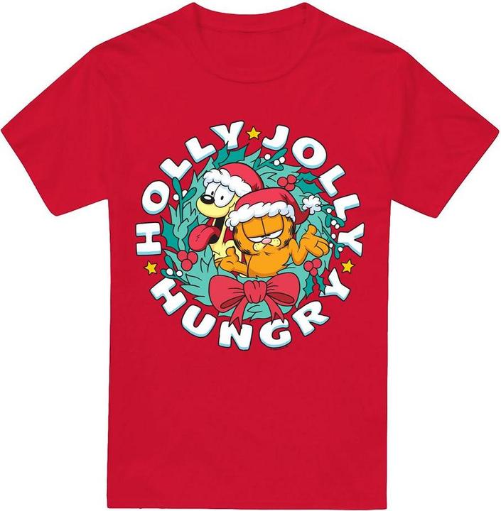 Actual product image Garfield Mens Holly Jolly Hungry Odie Christmas T-Shirt (L)