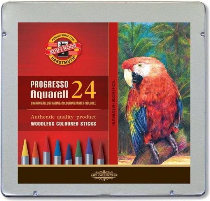 Produktbild Koh-i-Noor Aquarellstifte ohne Holz Progresso 24 Farben (Mehrfarbig)