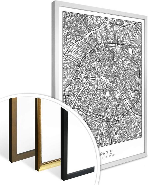 Immagine prodotto Trenddeko Mappa della città Parigi (50 x 60 cm)
