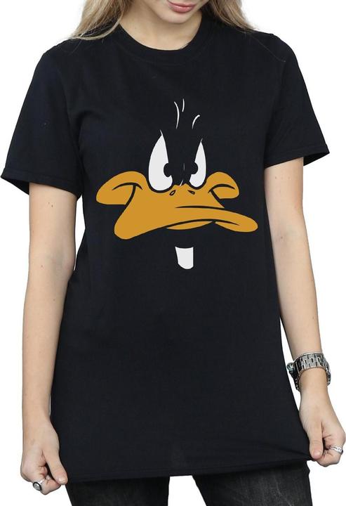 Actual product image Looney Tunes Womens/Ladies Daffy Duck Face Cotton Boyfriend T-Shirt (L)