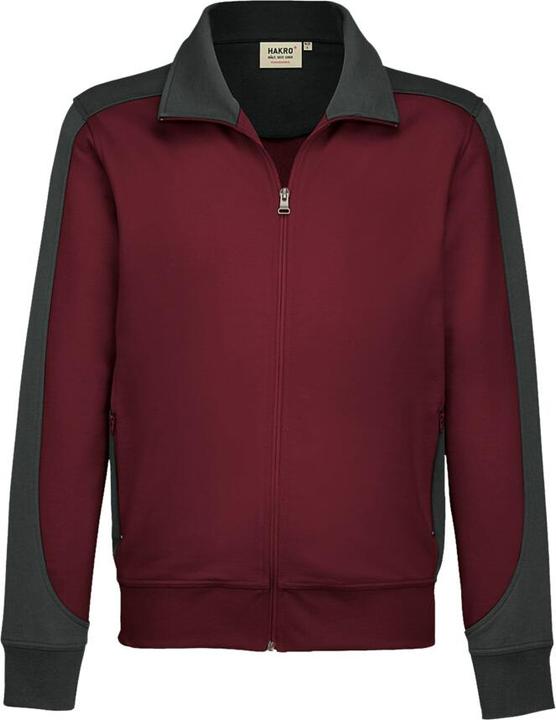 Actual product image Hakro Sweat jacket Contrast Perf wine red/anthracite size 5XL (5XL)