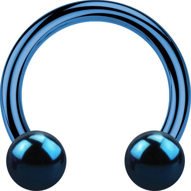 Immagine prodotto Star Piercing Bilanciere circolare blu scuro con due sfere (senza ottone, Acciaio chirurgico 316L)