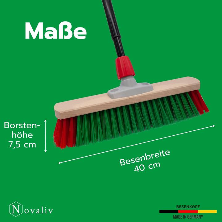 Produktbild Novaliv Kehrbesen Besen mit Teleskopstiel Strassenbesen mit Stiel Gartenbesen Industriebesen Hofbesen (1 Stk.)