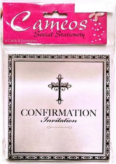 Actual product image Cameos Confirmation Invitations (Pack of 6) (6 pcs.)
