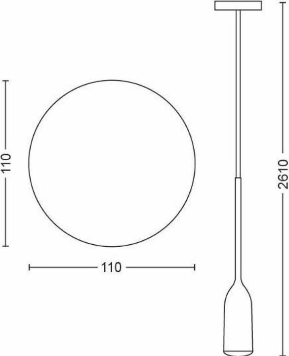Actual product image Philips Hue White Ambiance Devote pendant light white 806 lm (E27, 806 lm)