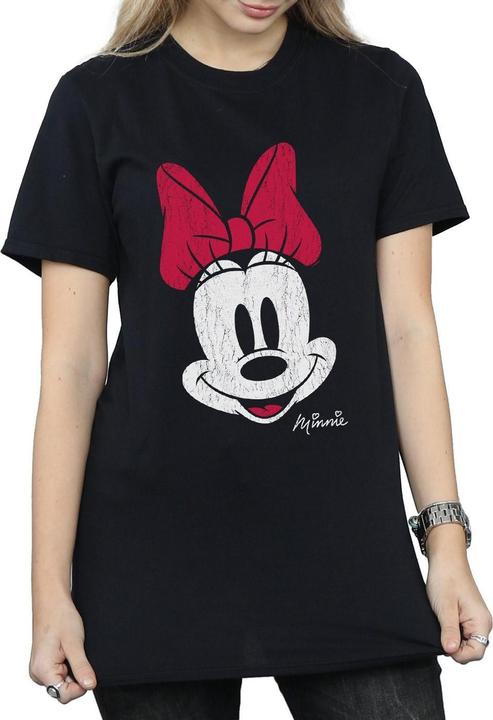 Disney Womens/Ladies Mickey Mouse Distressed Cotton Boyfriend T-Shirt (XL)