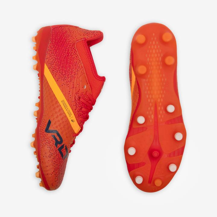 Actual product image Kipsta Kids' Lace-Up Football Boots Viralto III FG - Red (33)