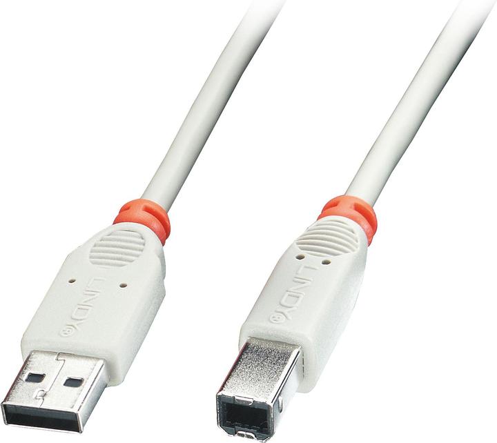 Produktbild Lindy USB 2.0 Kabel Typ A/B, grau, 2m (2 m, USB 2.0)