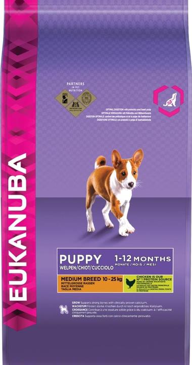 Actual product image Eukanuba Puppy Medium Breed Chicken (Junior, 1 pcs., 3000 g)