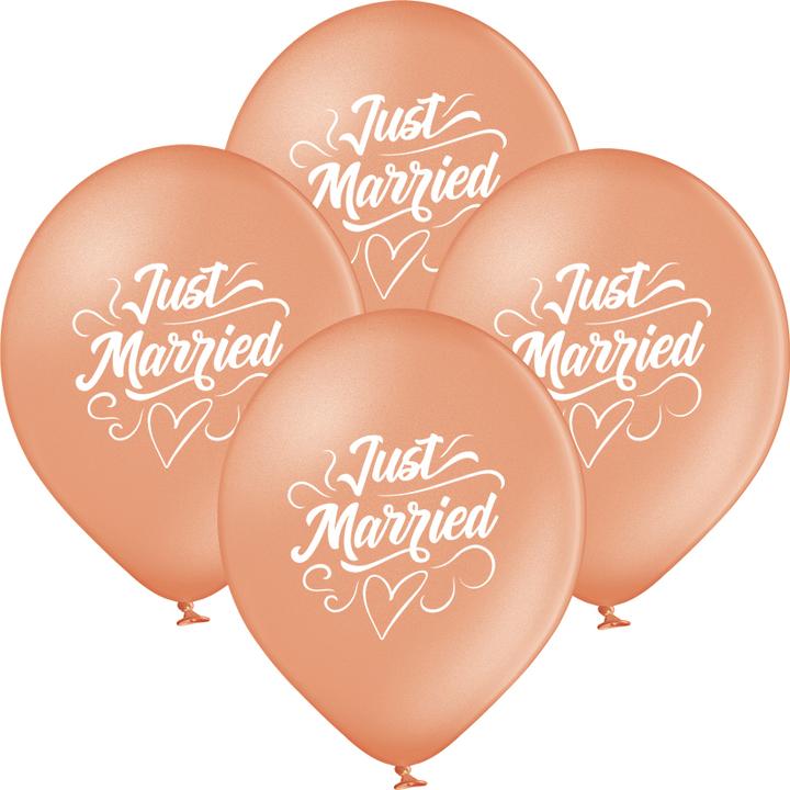 Produktbild bonacker ballonversand Just Married Ballons rosegold - Premium-Qualität aus Naturkautschuk