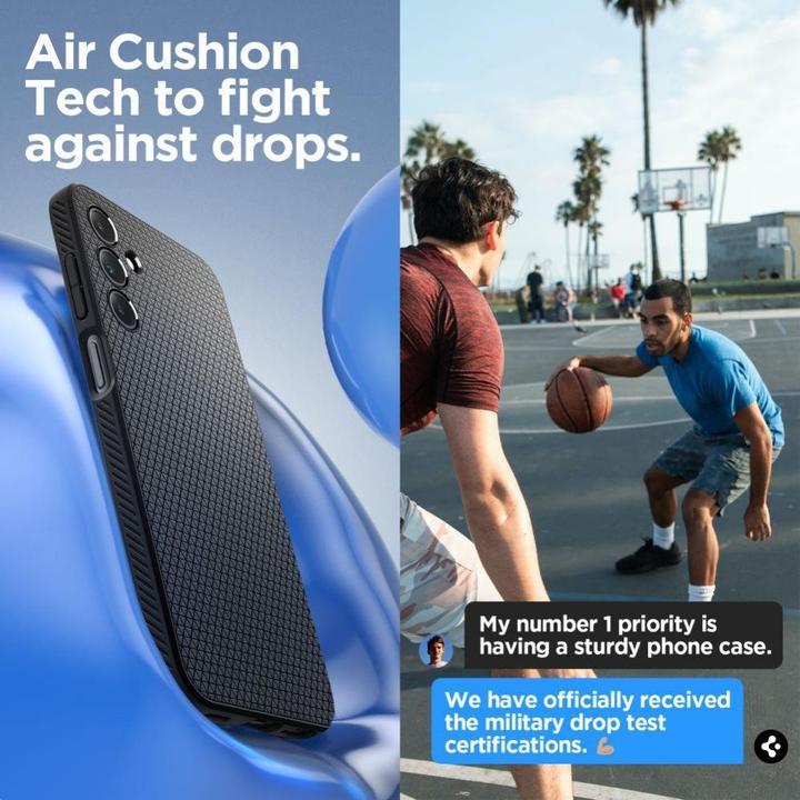 Actual product image Spigen Liquid Air Sam A15 4G/5G czarny/matte black ACS07246 (Samsung Galaxy A15)