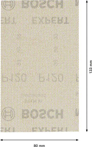 Immagine prodotto Bosch Professional Zubehör Accessori 2608901632 Rete di levigatura per levigatrice orbitale grana 120 (L x L) 133mm x 80mm (120)
