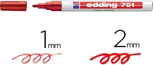 Immagine prodotto Edding 751 Marcatore a vernice lucida (Rosso, 1 mm, 1 x)