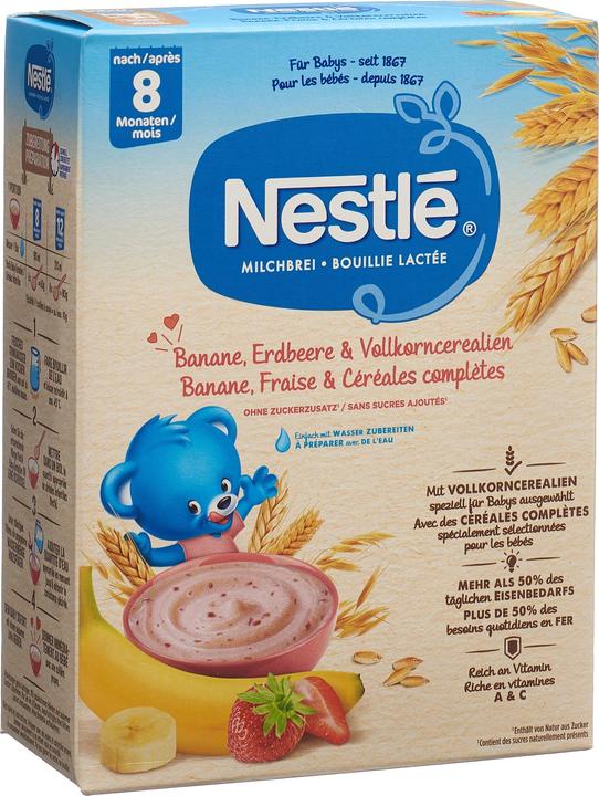 Immagine prodotto Nestlé Latte Porridge Banana Fragola & Cereali Integrali 8 mesi Plv (515 g)