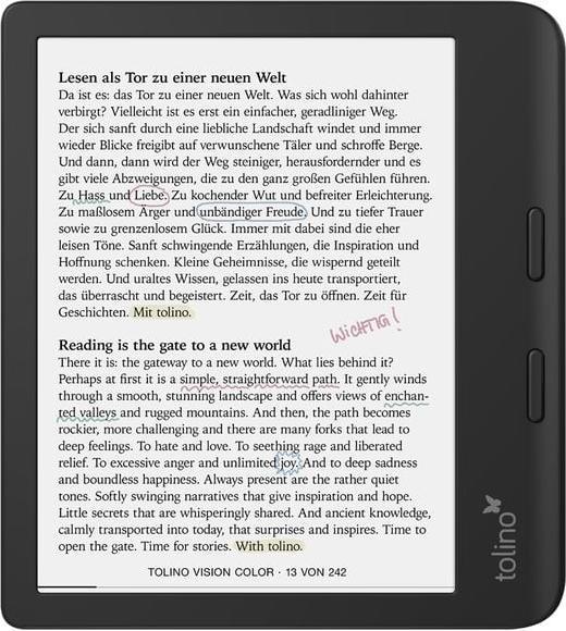 Produktbild tolino Vision Color (7", 32 GB, Schwarz)