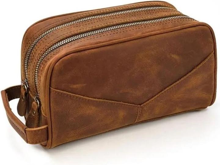 Only-Bags.Store Kulturtasche, Echtleder-Reisetasche