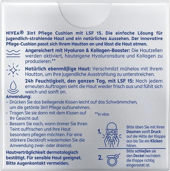 Nutritional values and ingredients NIVEA 3in1 Care Cushion (02 Medium)