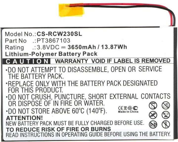 Produktbild CoreParts Battery for RCA Tablet (3650 mAh)
