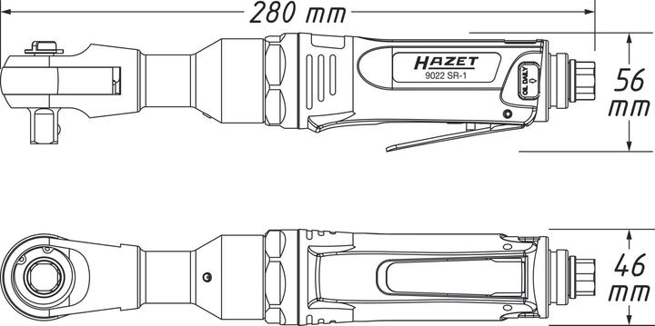 Image du produit HAZET Clé à rochets pneumatique 9022SR-1 ∙ Carré massif 12,5 mm (1/2 pouce) ∙ Système de frappe pui… (1/2")