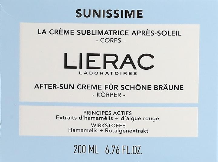 Valeurs nutritives et ingrédients Lierac Sunissime (Gel, 200 ml)