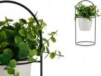 Image du produit Ibergarden plante à feuilles rondes avec base en métal blanc (30 cm)