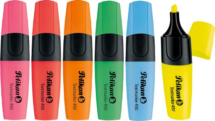 Produktbild Pelikan Textmarker 490 (Neongelb, Neonpink, Neongrün, Neonorange, 2 mm, 6 x)