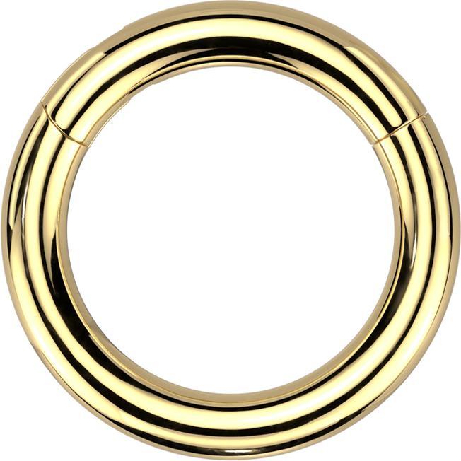 Star Piercing Segmentring klappbar vergoldet (Titan G23, ohne Messing)