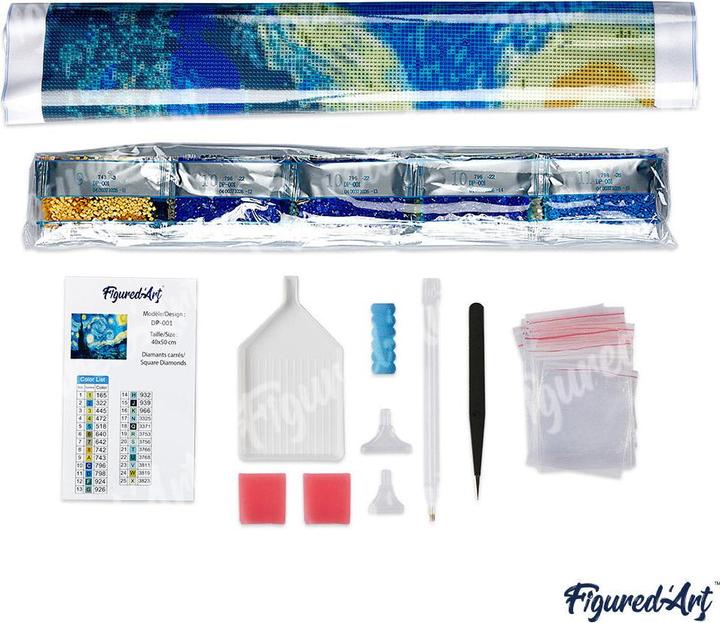 Actual product image Figured'Art Diamond Painting - Fireworks and Eiffel Tower