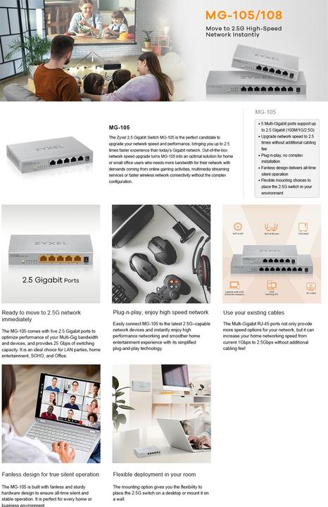 Actual product image Zyxel MG-105 (5 Ports)