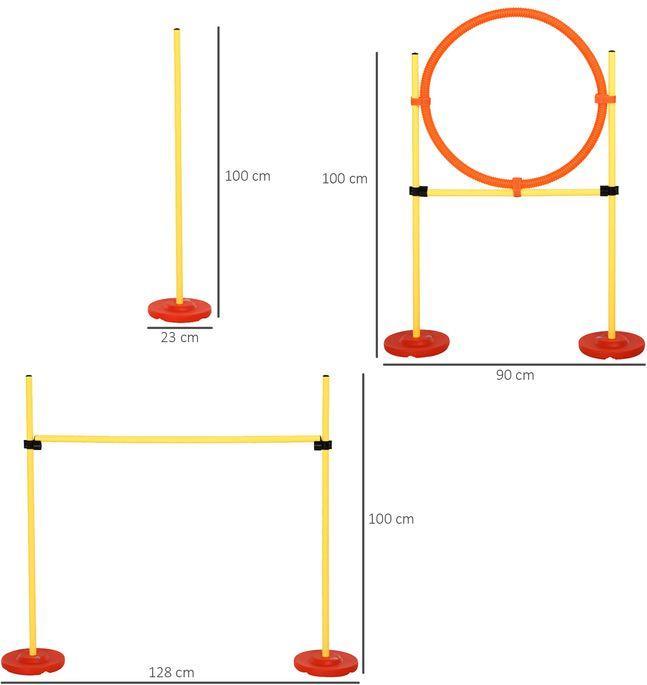 Image du produit Swisshandel24 Kit d'entraînement Agility pour chiens 3 en 1 jaune (Agility)