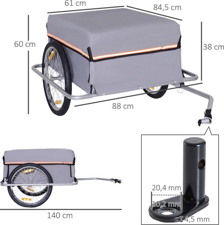 Actual product image Homcom Transport trailer including trailer coupling