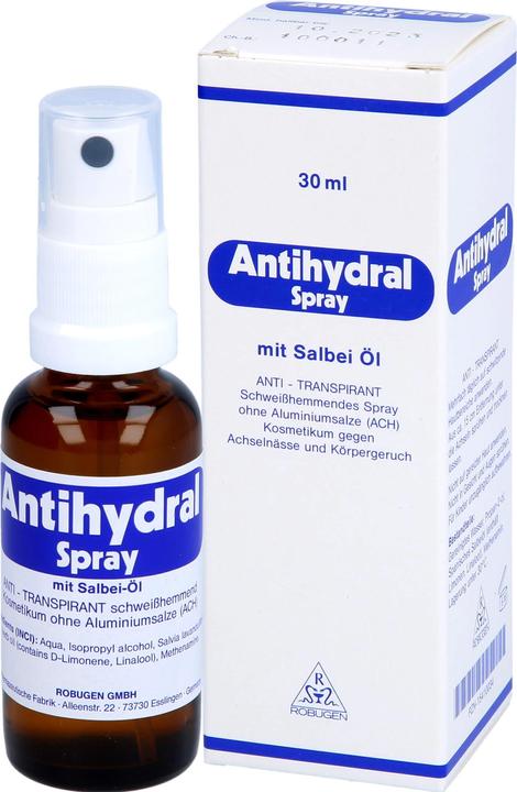 Actual product image Robugen Antihydral spray with sage oil anti-perspirant, 30 ml solution (Spray, 30 ml)