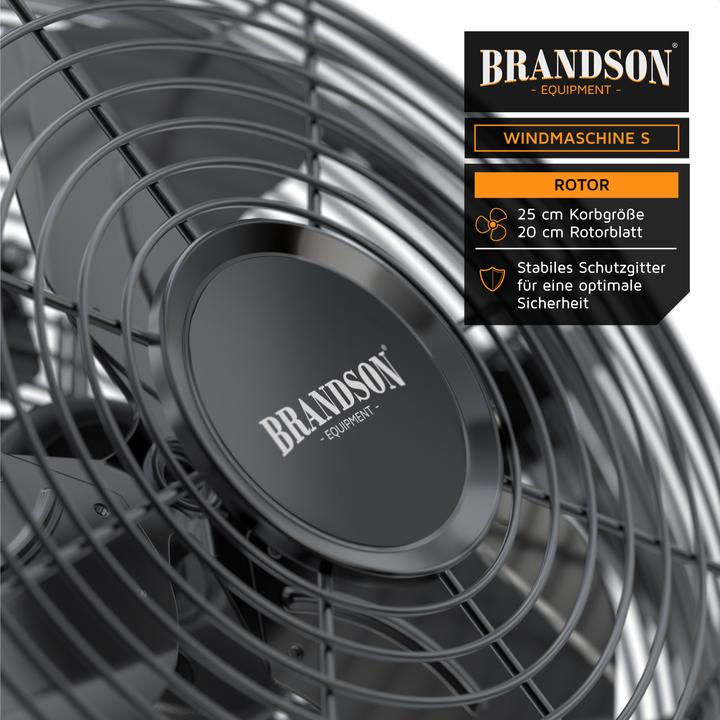 Image du produit Brandson Machine à vent 23,5cm Ø, ventilateur de sol, métal, tête de ventilateur inclinable, ventilateur (55 dB)