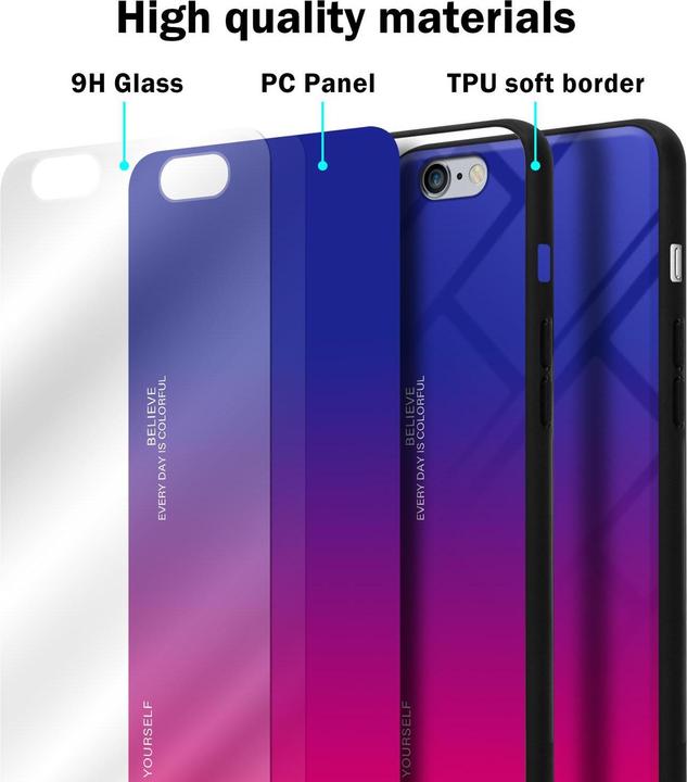 Image du produit Cadorabo Couverture en verre TPU 2 couleurs (Apple iPhone 6 Plus)