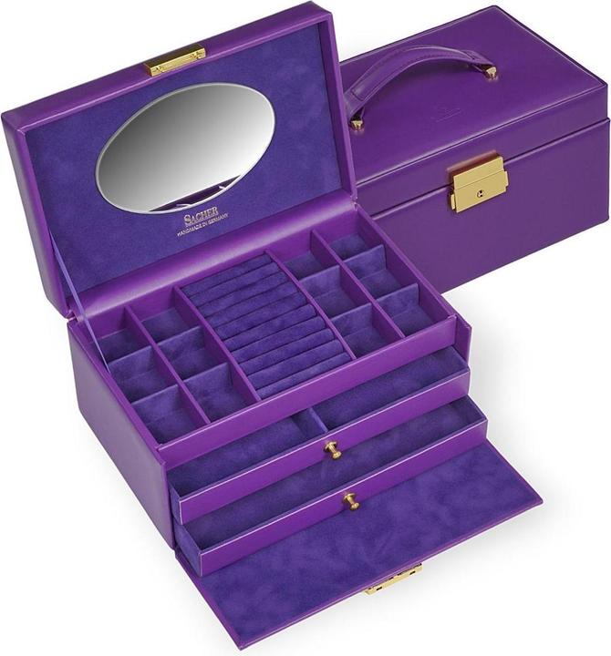 Actual product image Sacher 24.519.560505 - Jewellery box Emma colisimo violet full grain cowhide