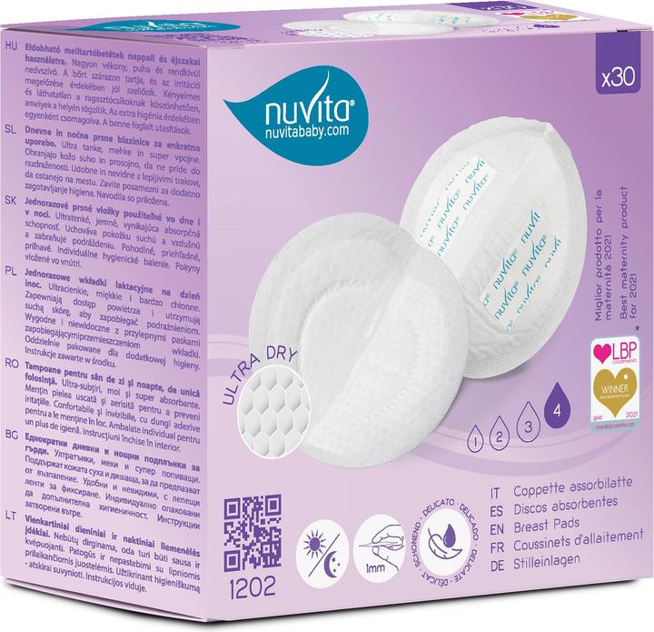 Nuvita Cuscinetti per l'allattamento per il giorno e la notte (30 x)