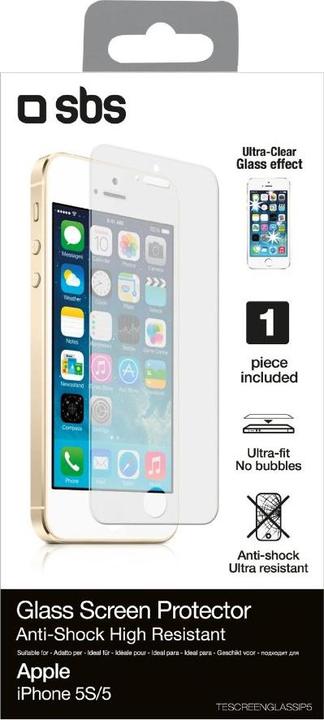 Actual product image SBS Screen Protector glass effect and High Resistant for SE/5s/5/5c (1 Piece, Apple iPhone 5s, Apple iPhone 5)