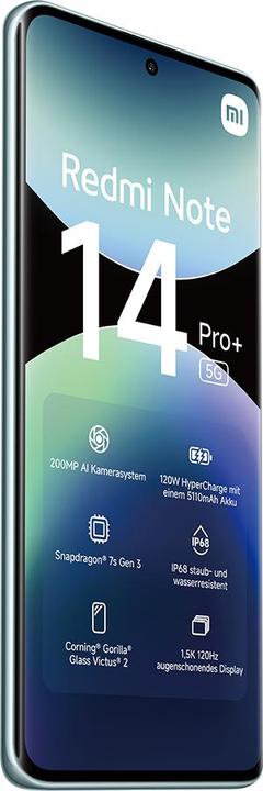 Image du produit Xiaomi Redmi Note 14 Pro+ 5G (512 Go, Bleu givre, 6.67", Double SIM, 200 Mpx, 5G)