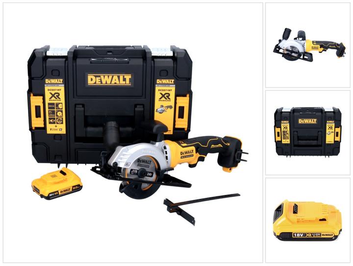 Productafbeelding DeWalt DCS 571 Accu handcirkelzaag 18 V 115 mm Brushless+ 1x accu 2.0 Ah + TSTAK - zonder lader